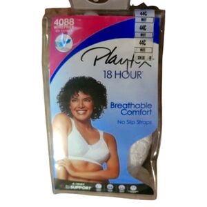Playtex 18 Hour White Bra Breathable Comfort No Slip Straps Tagless